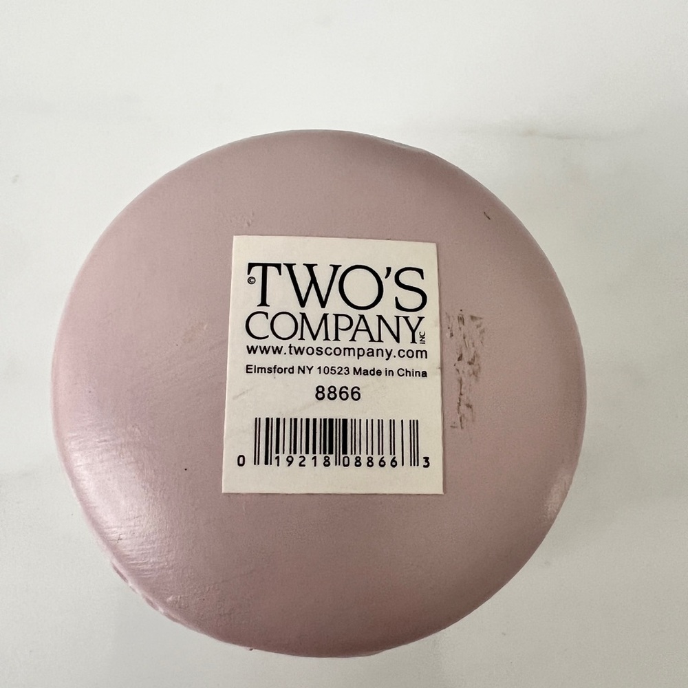 Two's Company Macaron Trinket Boxes Limoges Style lilac 2.25 Inch Ceramic - Picture 6 of 9
